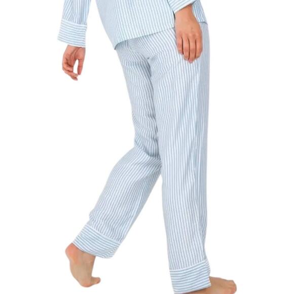 Ettitude Bamboo Sateen Pajama Pants Starlight Blue Stripes Sz L NEW - Picture 3 of 8